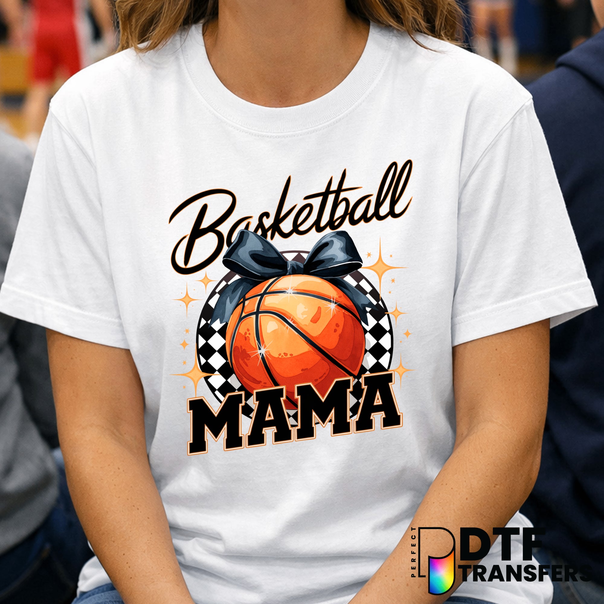 Retro Checkered Basketball Mama – Basketball DTF Transfer