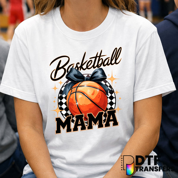 Retro Checkered Basketball Mama – Basketball DTF Transfer