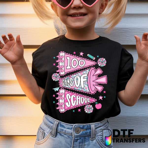 100 DAYS OF SCHOOL – School Pennant Teacher DTF Transfer