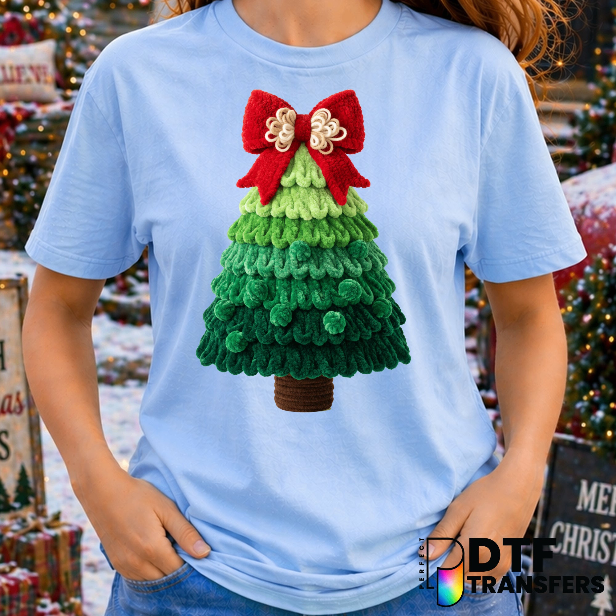Faux Latch Hook Yarn Crochet Christmas Tree – Christmas DTF Transfer