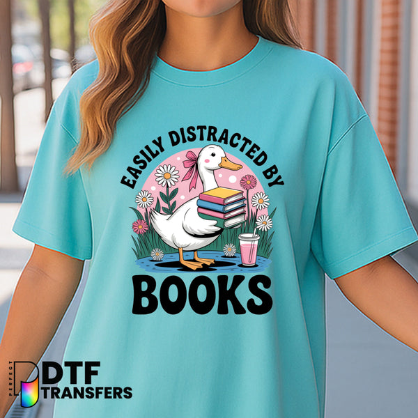 Easily Distracted by Books – Reading Goose Teacher DTF Transfer