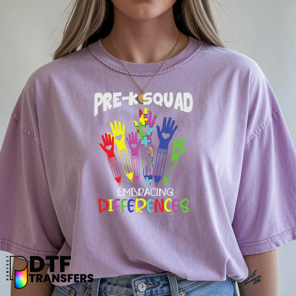 Pre-K Squad Embracing Autism Teacher Pre-K – Teacher DTF Transfer