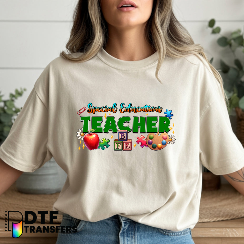 Special Education Teacher Colorful Text – Special Education DTF Transfer