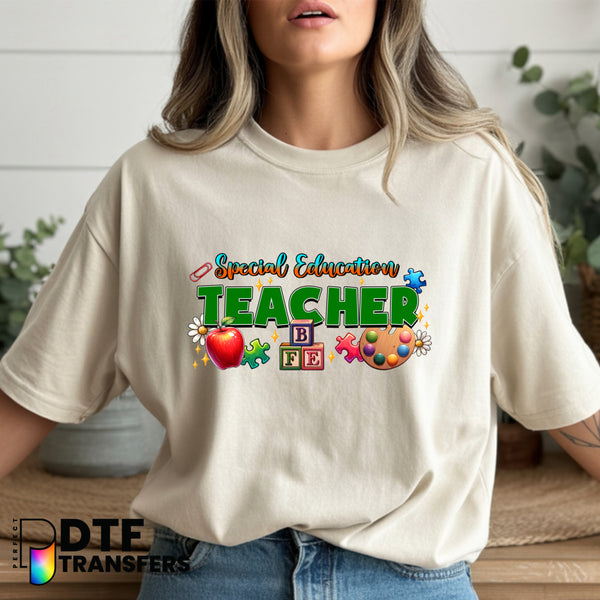 Special Education Teacher Colorful Text – Special Education DTF Transfer