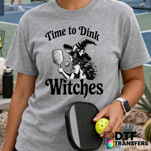 Time to Drink Witches Halloween Black – Pickleball DTF Transfer