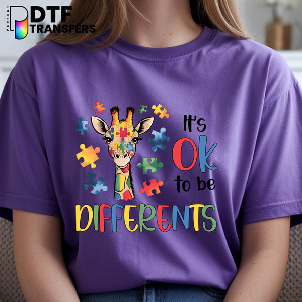Giraffe It's Okay To Be Different – Special Education DTF Transfer
