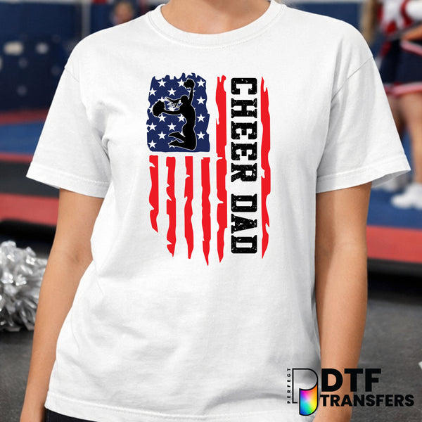 AMERICAN FLAG CHEER DAD – Cheerleading DTF Transfer