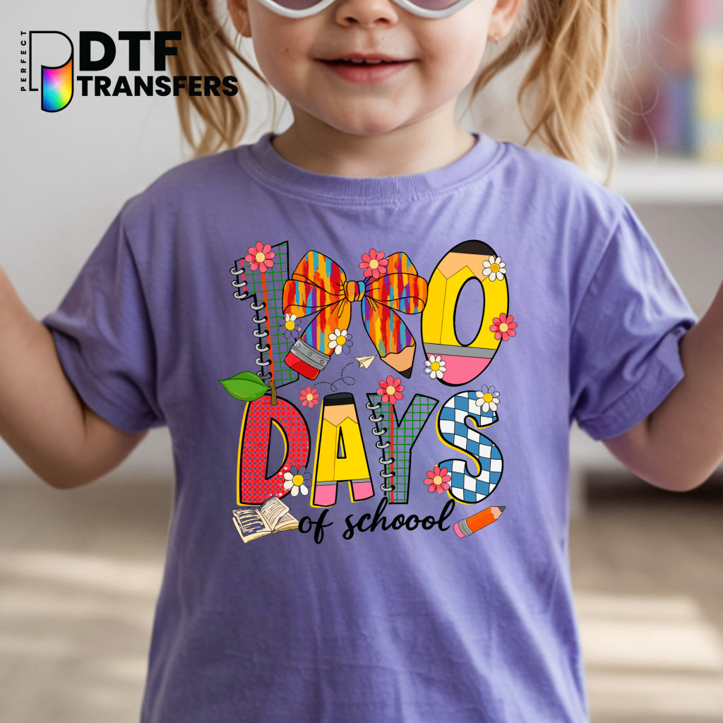 100 DAYS OF SCHOOL – Teacher DTF Transfer