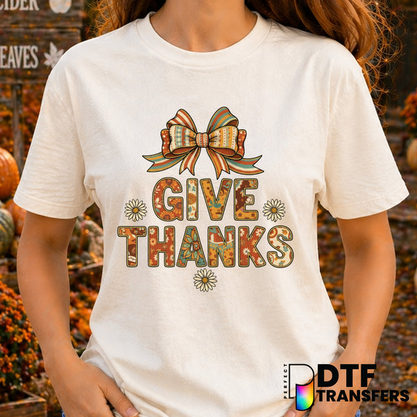 Give Thanks – Thanksgiving DTF Transfer