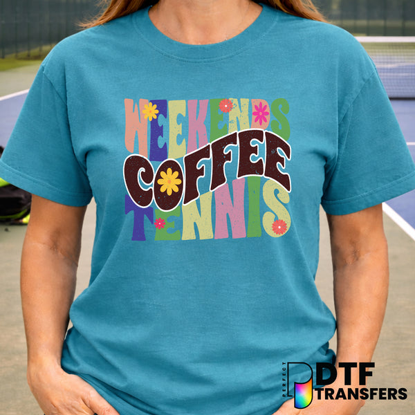 Weekends Coffee Tennis – Tennis DTF Transfer