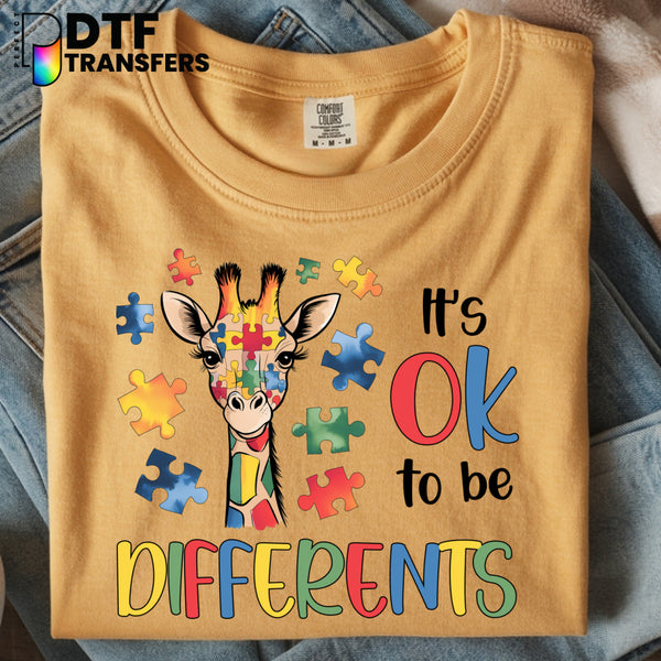 Giraffe It's Okay To Be Different – Special Education DTF Transfer