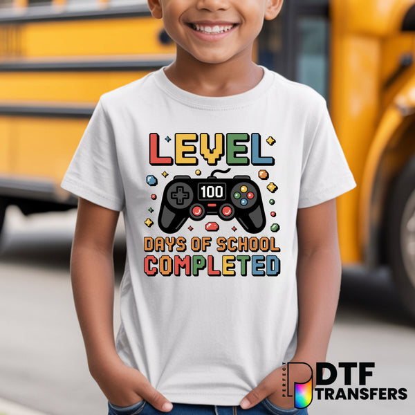 LEVEL 100 DAYS OF SCHOOL COMPLETED Gaming Controller – Teacher DTF Transfer