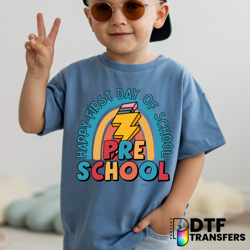 Happy First Day of School Pre School Welcome Back to School – Teacher DTF Transfer