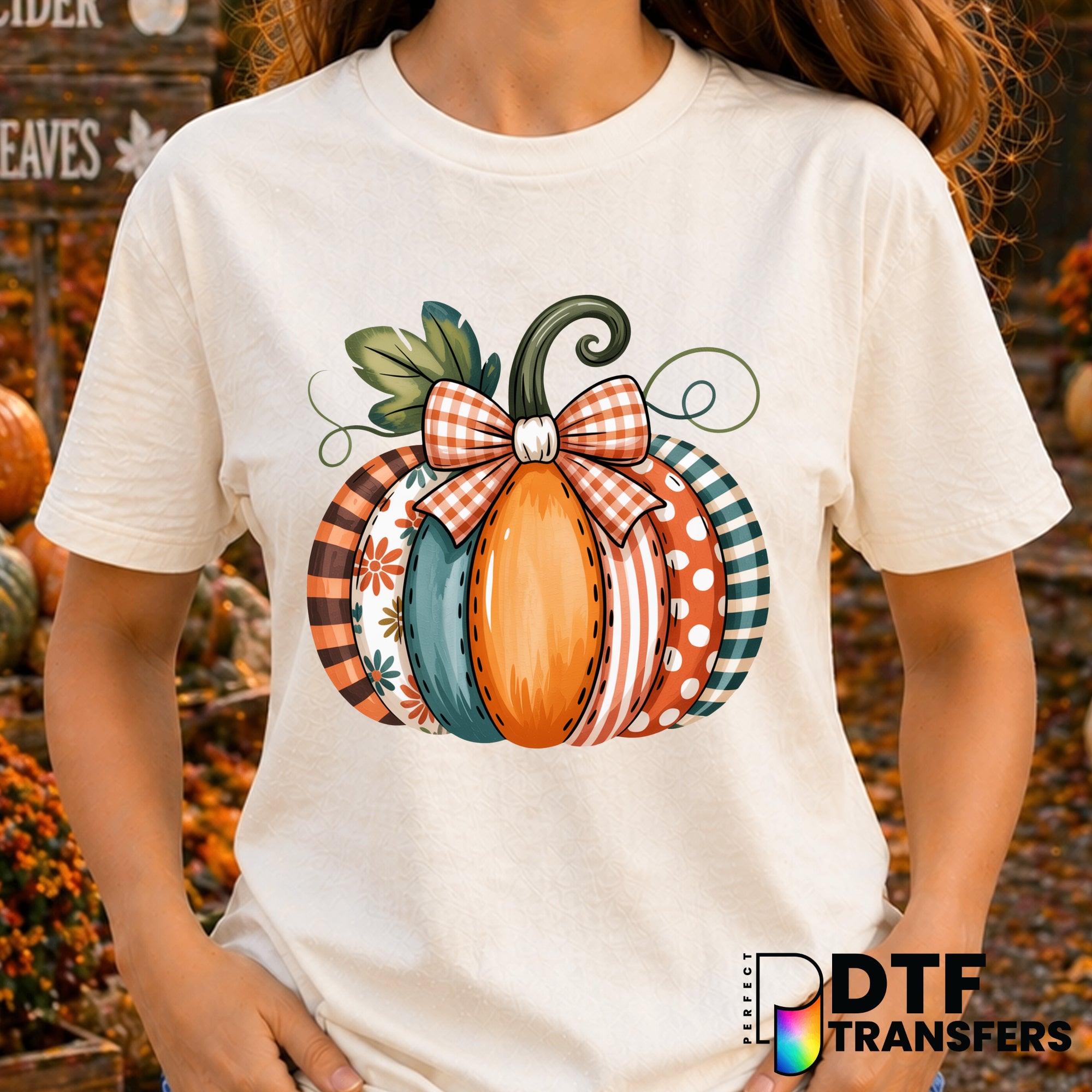 Patterned Pumpkin – Thanksgiving DTF Transfer