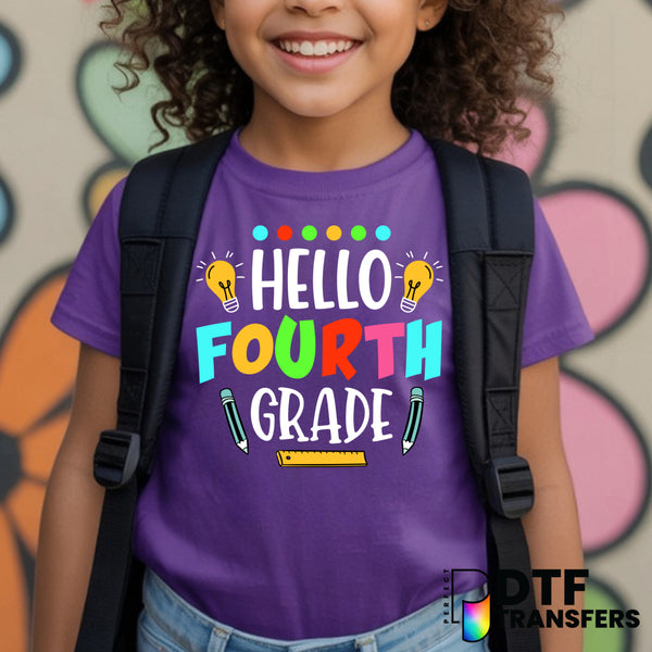 Hello Fourth Grade – Teacher DTF Transfer