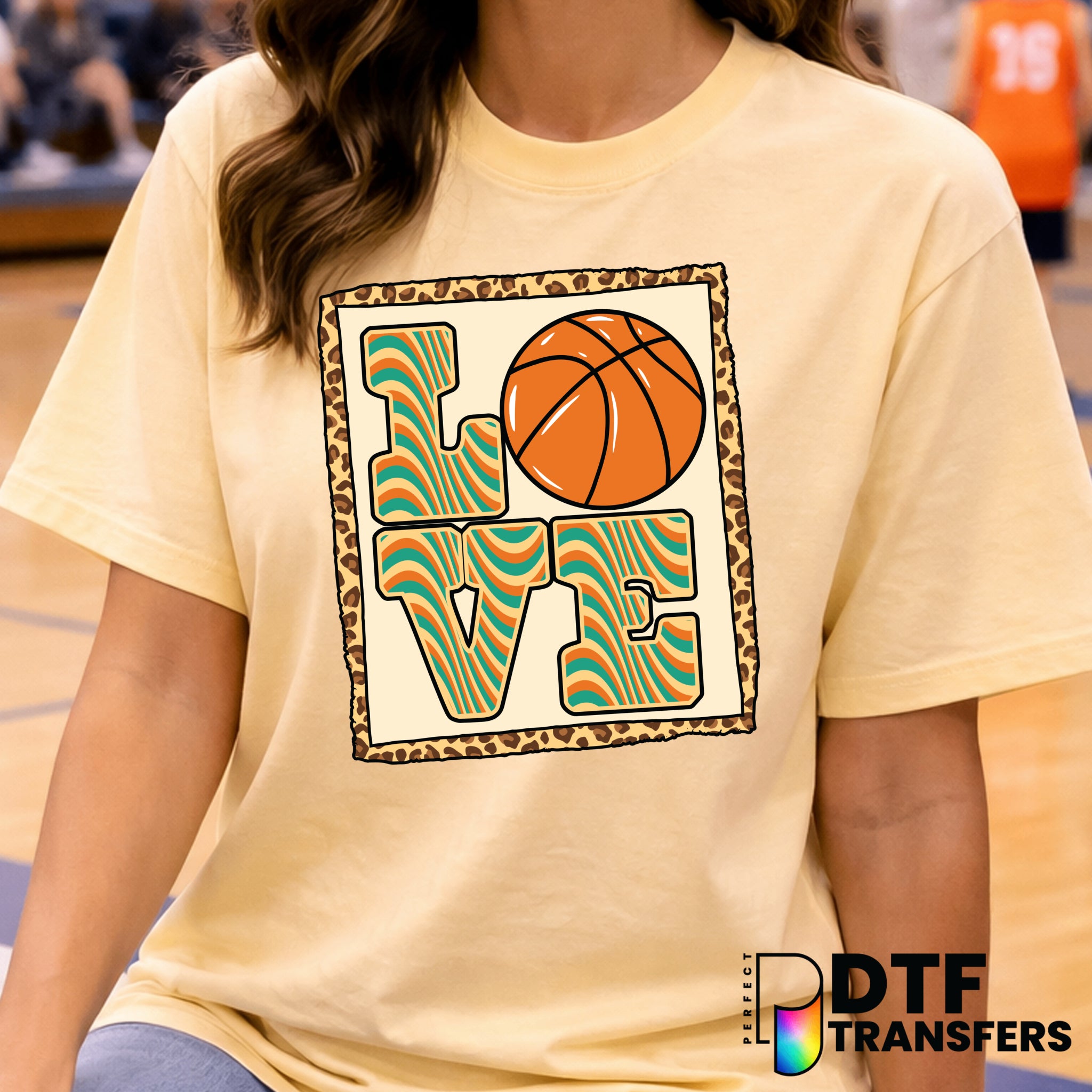 LOVE Basketball Retro Leopard – Basketball DTF Transfer