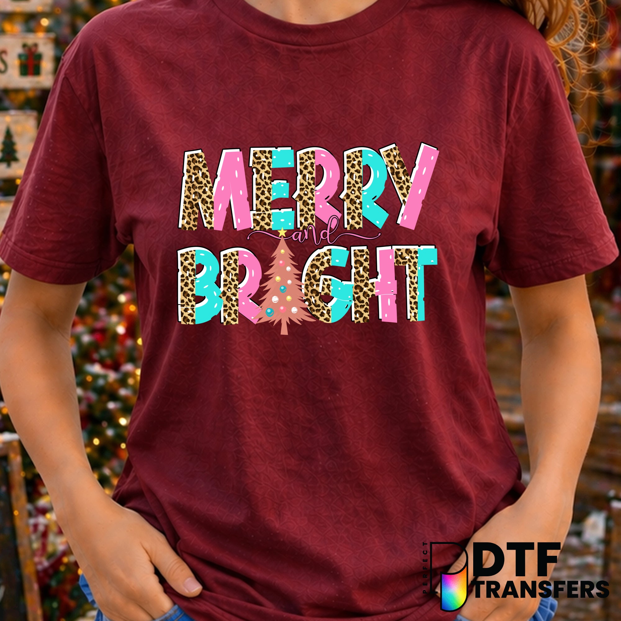 Merry and Bright – Christmas DTF Transfer