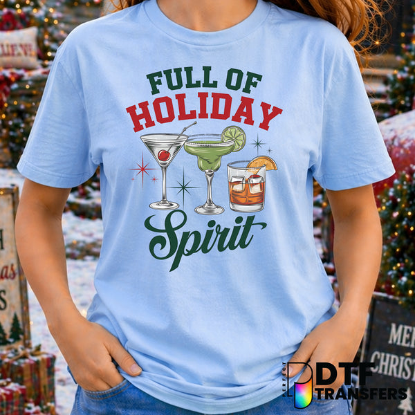 Full Of Holiday Spirit – Christmas DTF Transfer