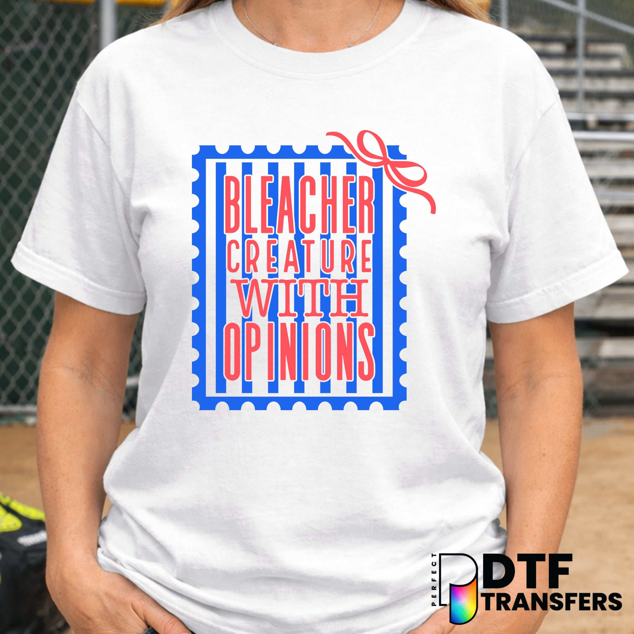 Bleacher Creature with Opinions – Softball DTF Transfer