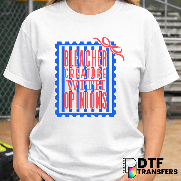 Bleacher Creature with Opinions – Softball DTF Transfer