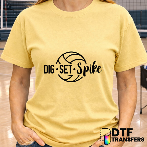 DIG SET SPIKE – Volleyball DTF Transfer