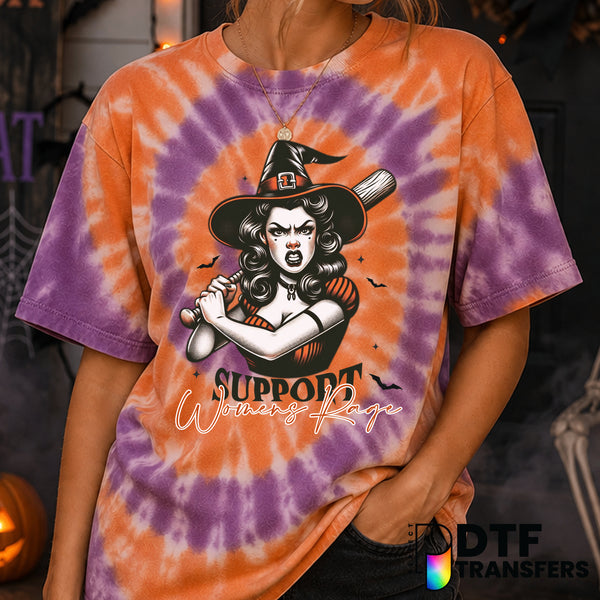 Support Women's Rage Witch – Halloween DTF Transfer