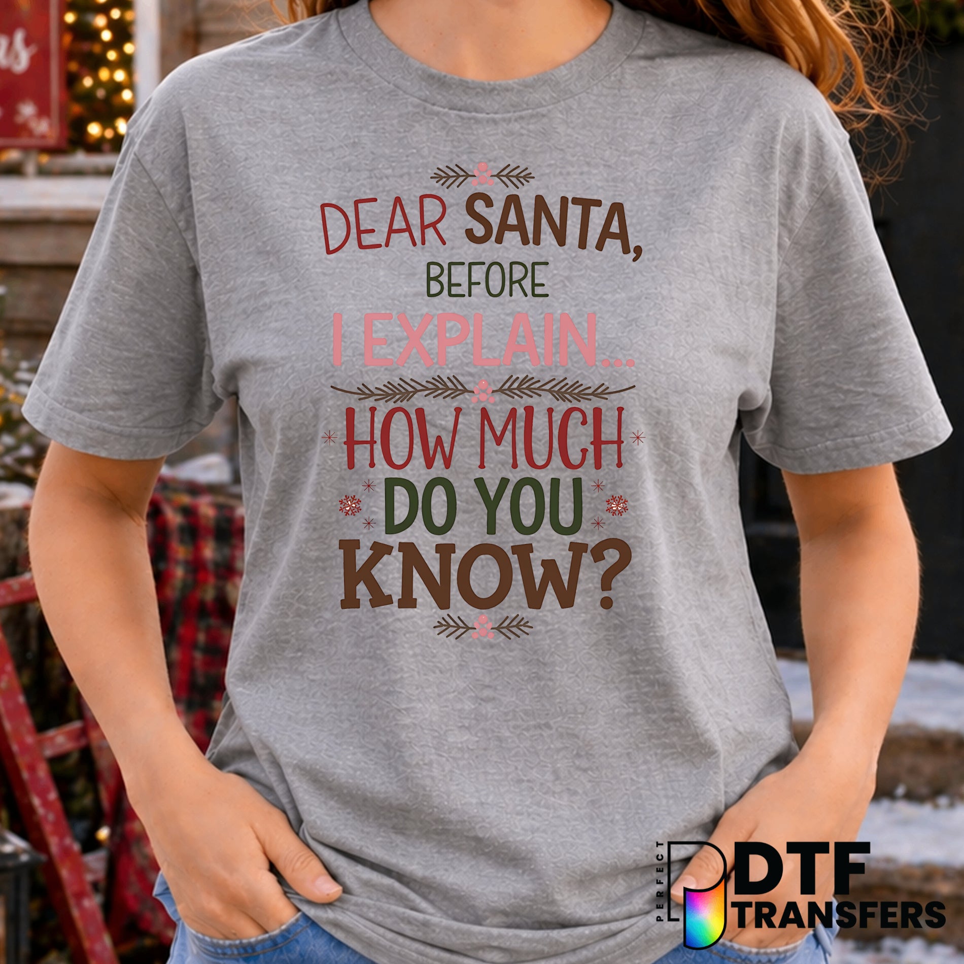 Dear Santa Before I Explain – Christmas DTF Transfer