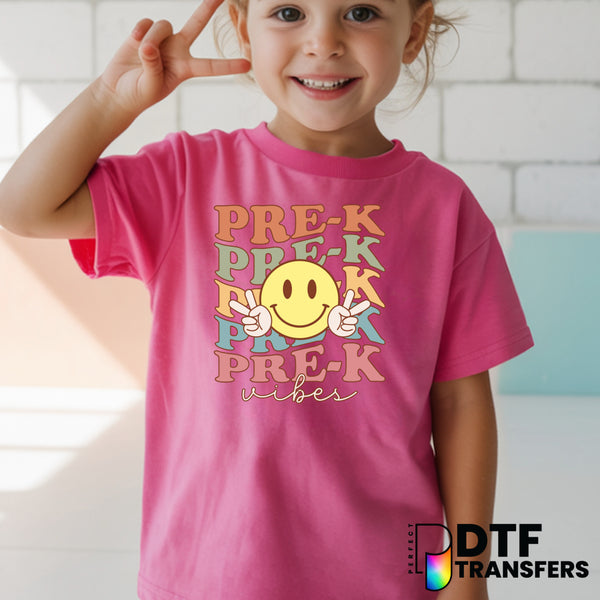 Pre-K Vibes Retro – Teacher DTF Transfer