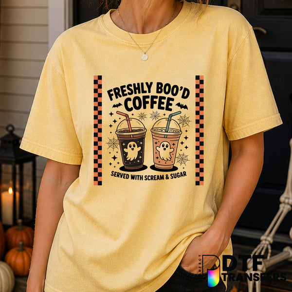 Freshly Boo'd Coffee – Halloween DTF Transfer