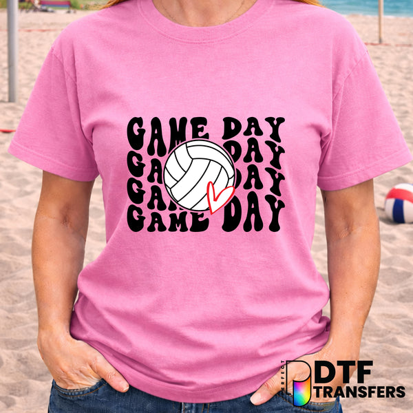 Game Day Volleyball Heart – DTF Transfer