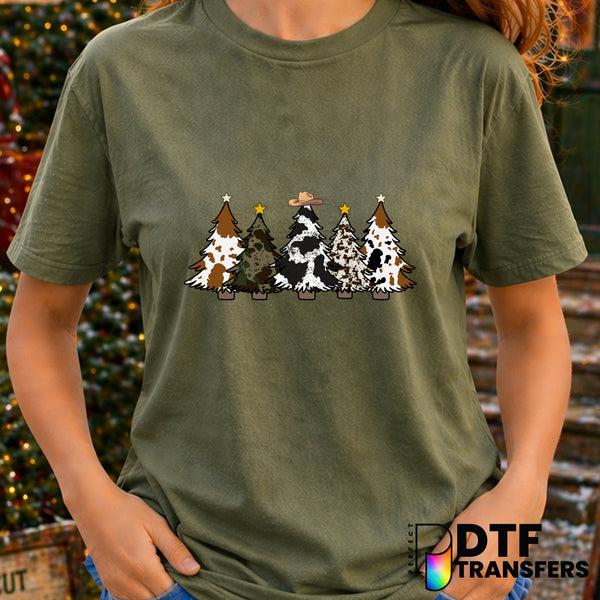 Western Christmas Tree Cowhide – Christmas DTF Transfer