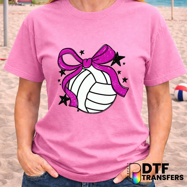 Cute Volleyball Coquette Bow – Volleyball DTF Transfer