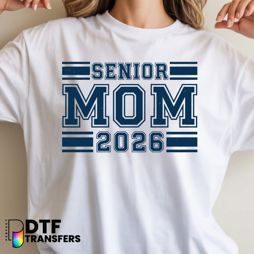 Vintage Varsity Senior Mom 2026 – Teacher DTF Transfer