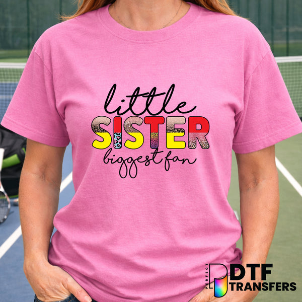 Little Sister Biggest Fan – Tennis DTF Transfer