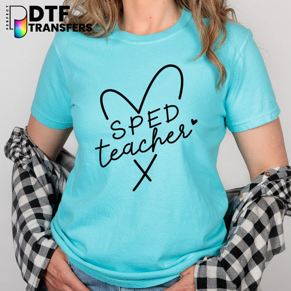 SPED Teacher Simple Heart – Special Education DTF Transfer