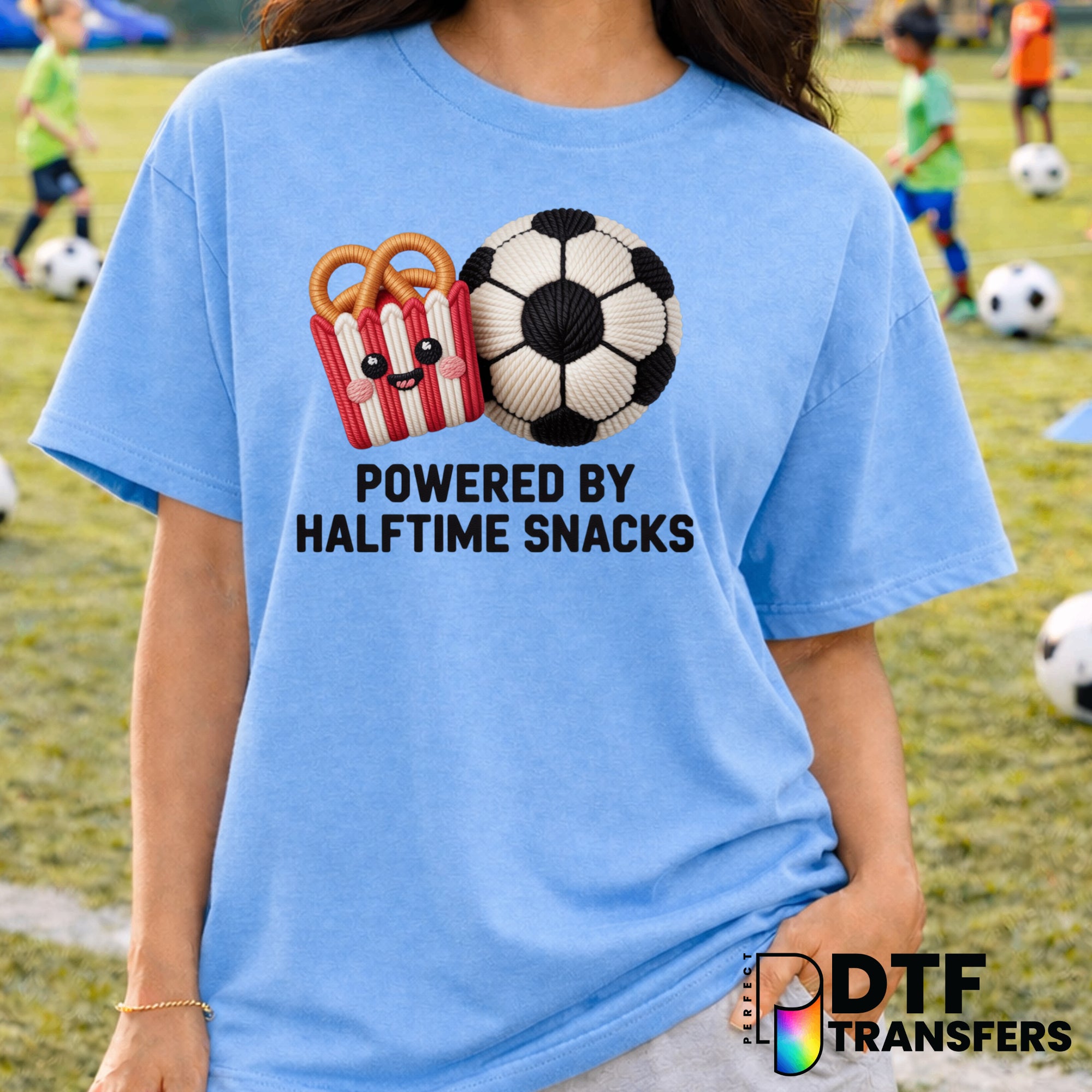 Powered By Halftime Snacks – Soccer DTF Transfer