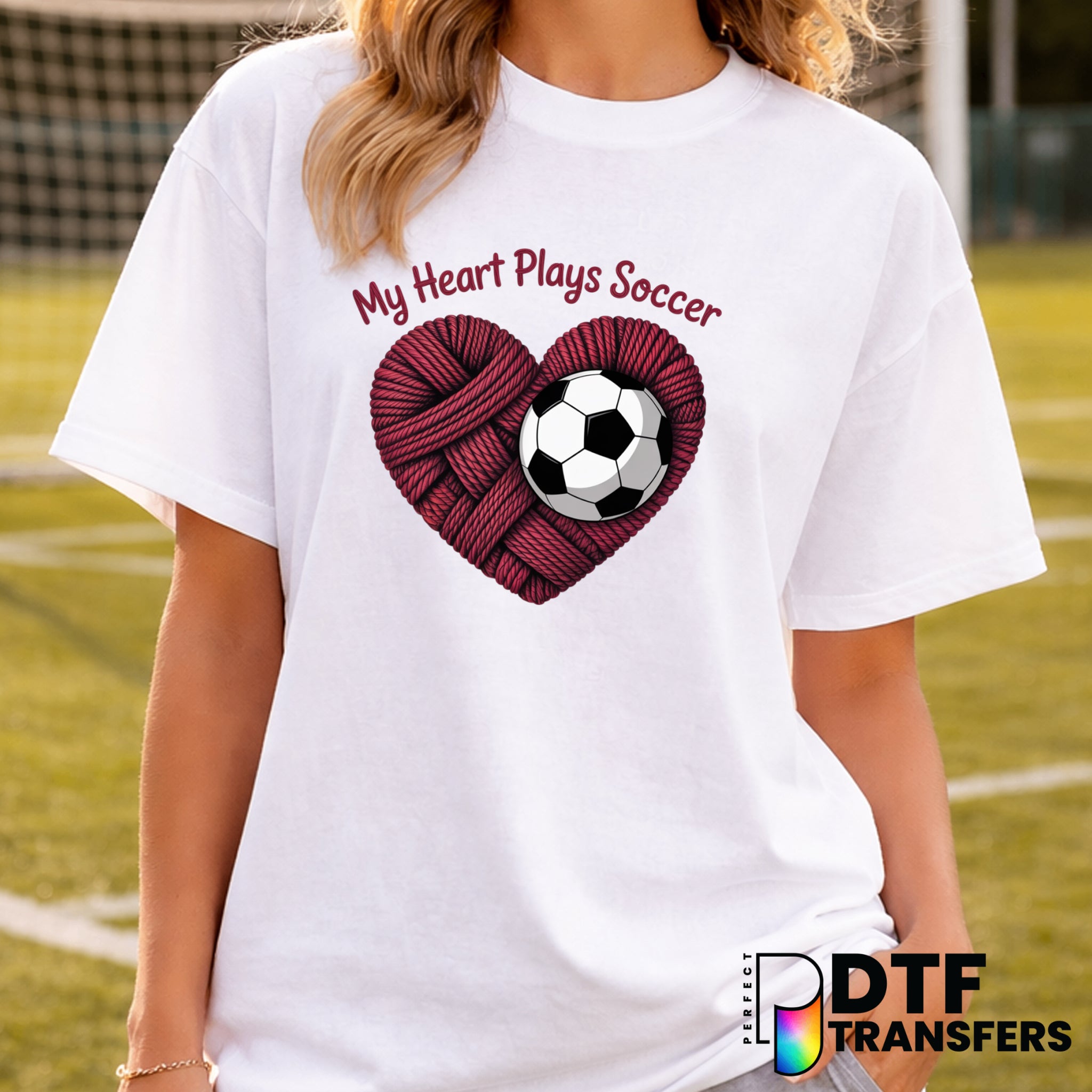 My Heart Plays Soccer – Soccer DTF Transfer