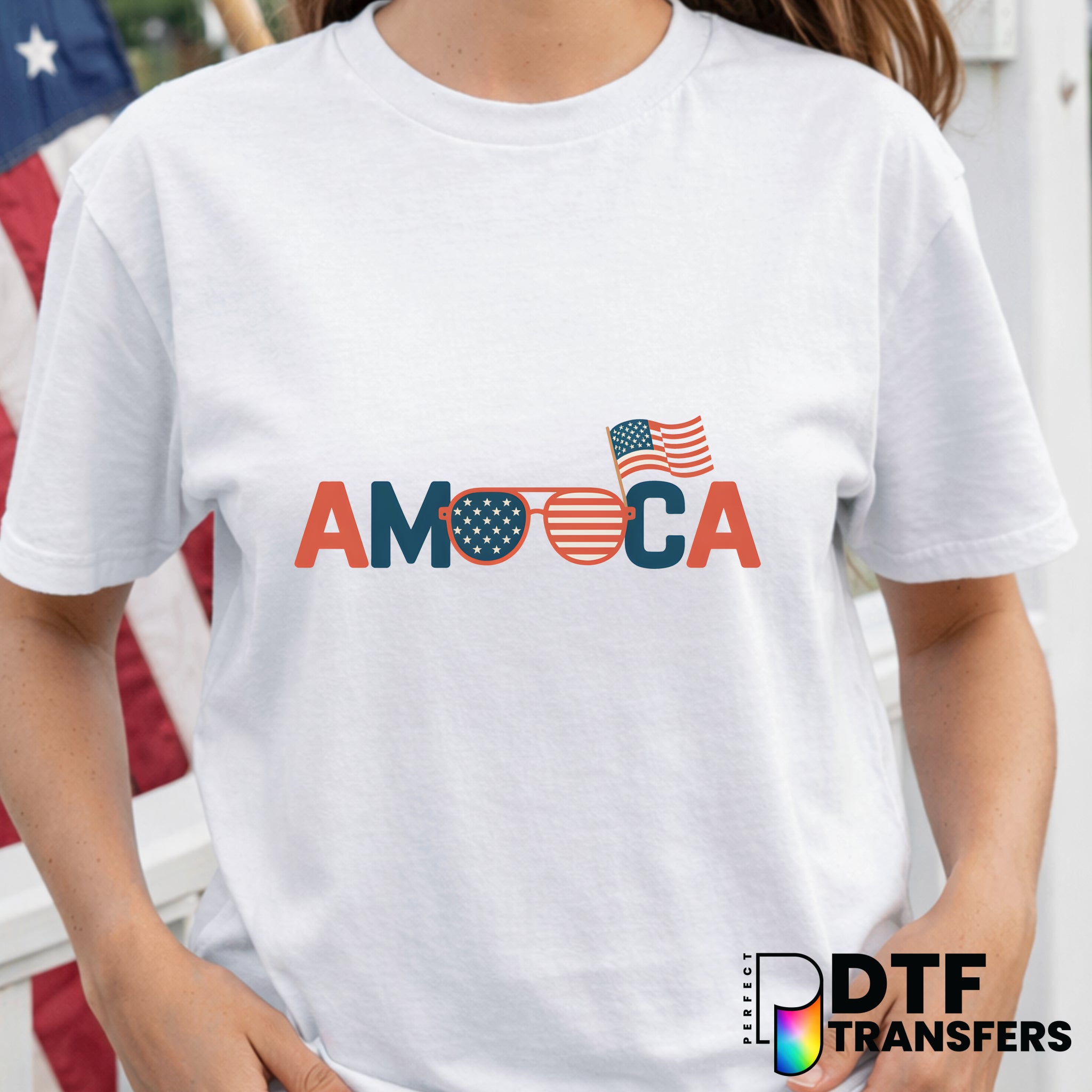 American Flag Sunglasses – Fourth of July DTF Transfer