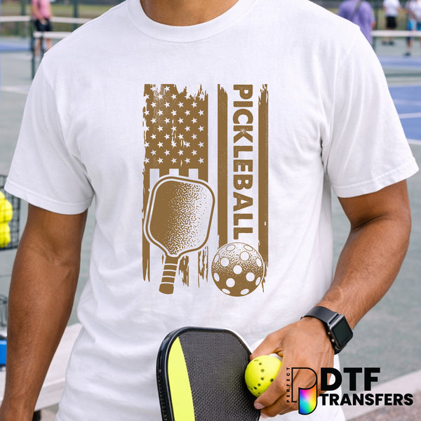 American Flag Pickleball Paddle – DTF Transfer