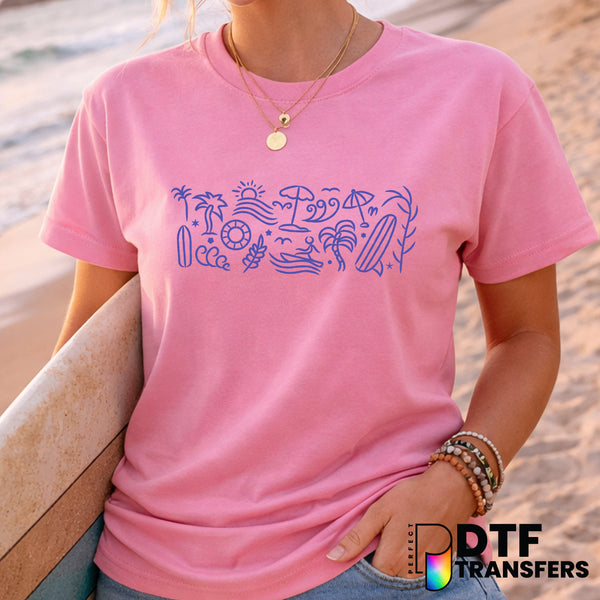 SURF WITH ALOHA – Surfing DTF Transfer