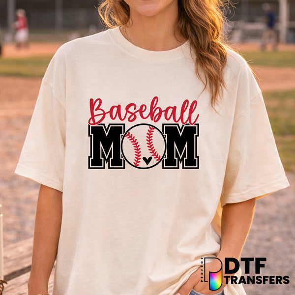Baseball Mom Script – Baseball DTF Transfer