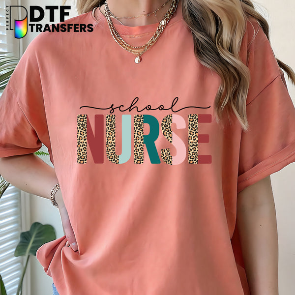 Leopard Script "School Nurse" – School Nurse DTF Transfer