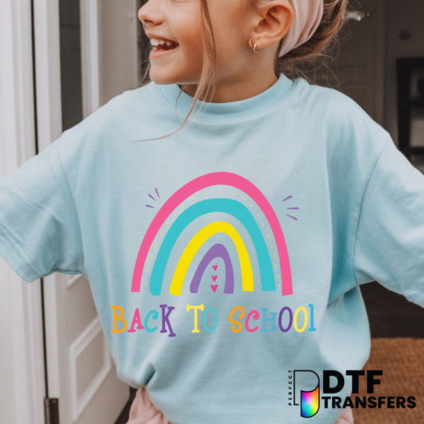 Welcome Back To School – Rainbow & School Supplies Teacher DTF Transfer