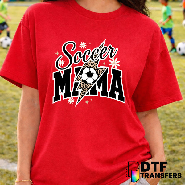 Soccer Mama Varsity Arch Leopard Floral Sparkle – Soccer DTF Transfer