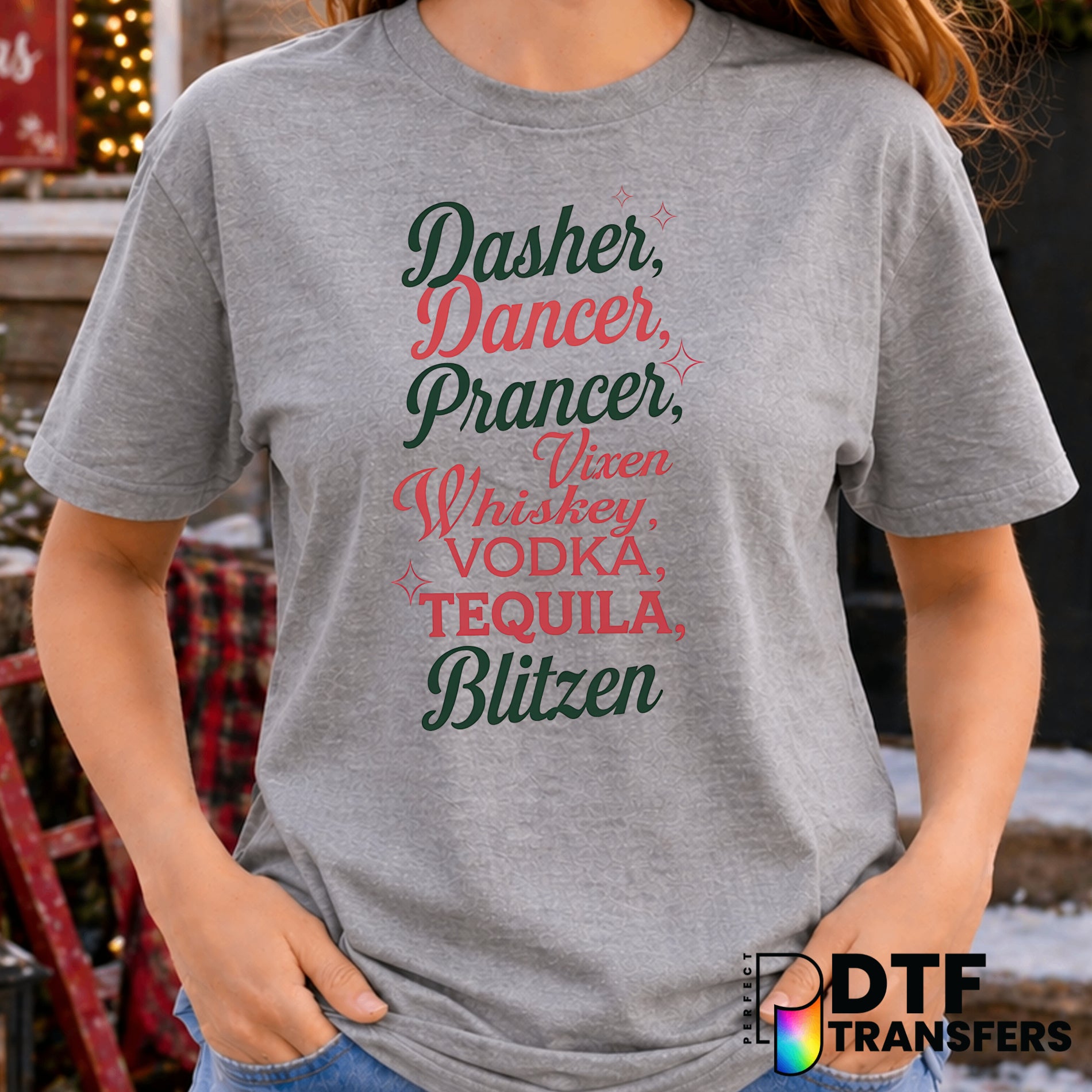 It's Not Drinking Alone If The Reindeer Are Home – Christmas DTF Transfer