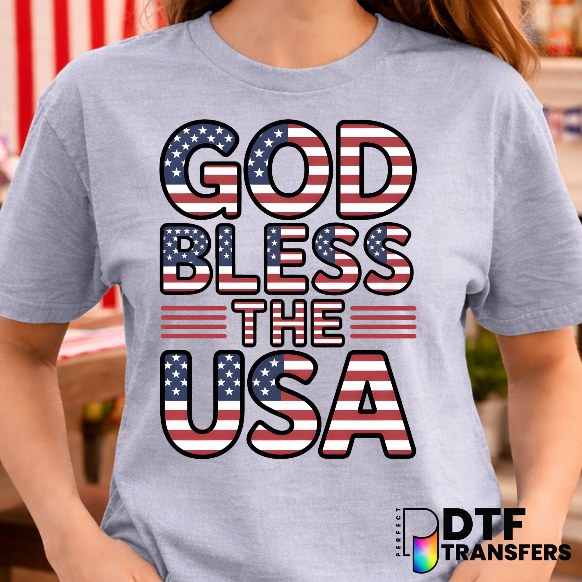 God Bless The USA – Fourth of July DTF Transfer