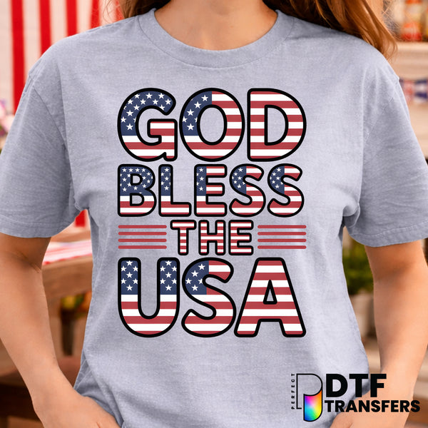God Bless The USA – Fourth of July DTF Transfer