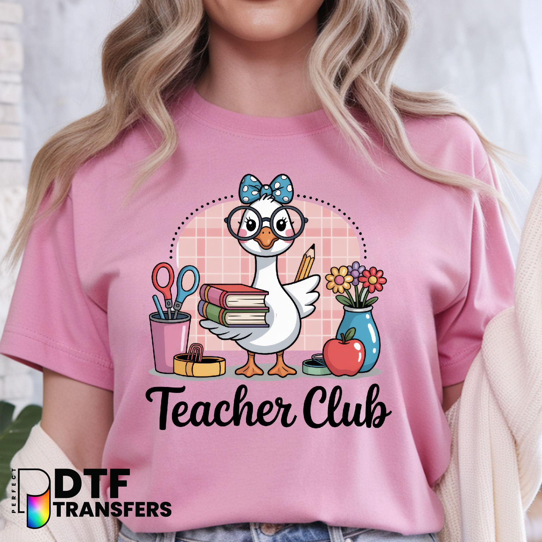 TEACHER with Laurel Wreaths and Stars – Teacher DTF Transfer
