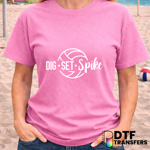 Dig Set Spike Volleyball – DTF Transfer