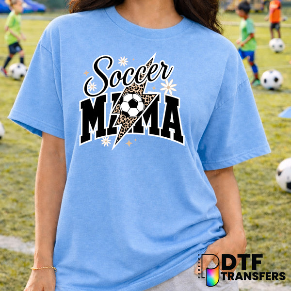 Soccer Mama Varsity Arch Leopard Floral Sparkle – Soccer DTF Transfer